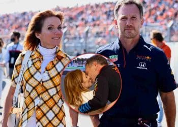 Christian Horner e a ex-Spice Girl Geri Halliwell trocam beijos no Grande Prêmio do Bahrein após rumores de tensão no casamento por causa de evidências vazadas.