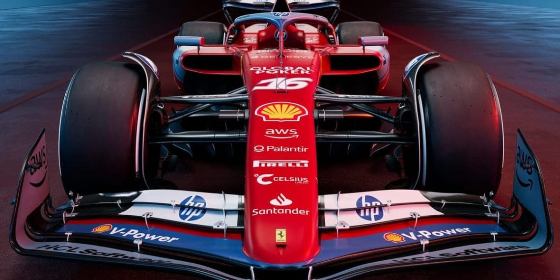 O ‘Ferrari’ Azul tem um design personalizado de F1 sem brilho.