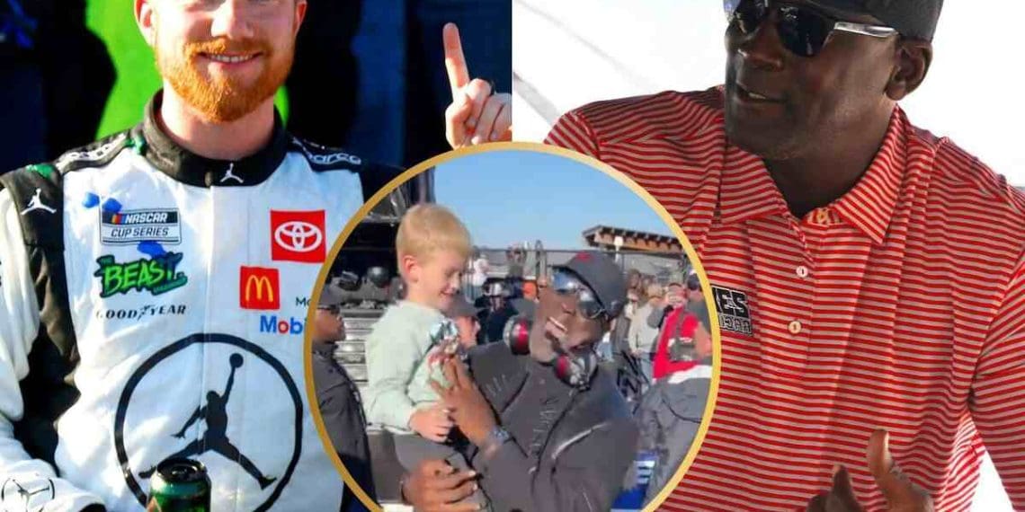 Vídeo: Michael Jordan tem interação emocionante com filho de Tyler Reddick no círculo de vencedores de Talladega.