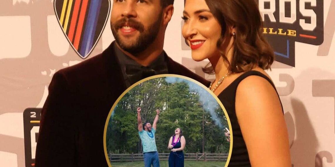 Bubba Wallace e Amanda Wallace organizam festa de revelação de gênero antes da Coca Cola 600.