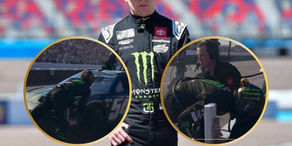 VÍDEO: Ty Gibbs escapa por pouco de atingir seu trocador de pneus em Gateway.