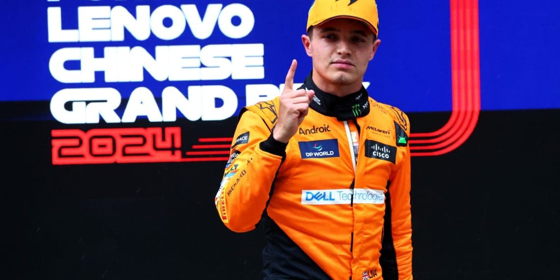 Norris o mais rápido na caótica qualificação molhada na China.