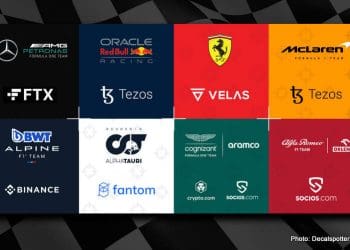 Fórmula 1 está sendo dominada por criptomoedas.