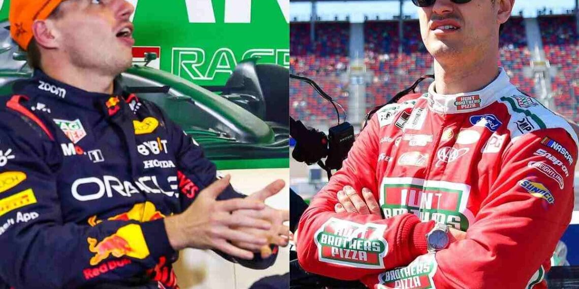 Joey Logano, campeão da Copa duas vezes, explica a diferença entre NASCAR e F1 como «bruto e agitado».