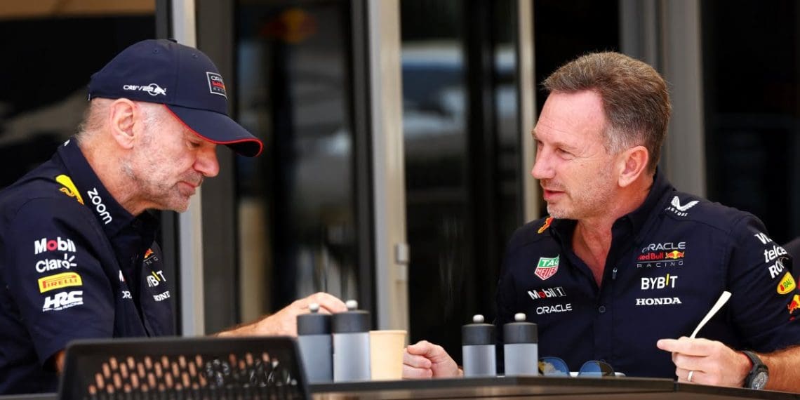 Horner enfatiza foco da Red Bull na equipe em meio a rumores de saída de Newey da Fórmula 1.