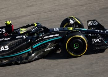 Lewis Hamilton took to the track in a Mercedes Formula 1 car for the first time since it was announced that he would be leaving the team.