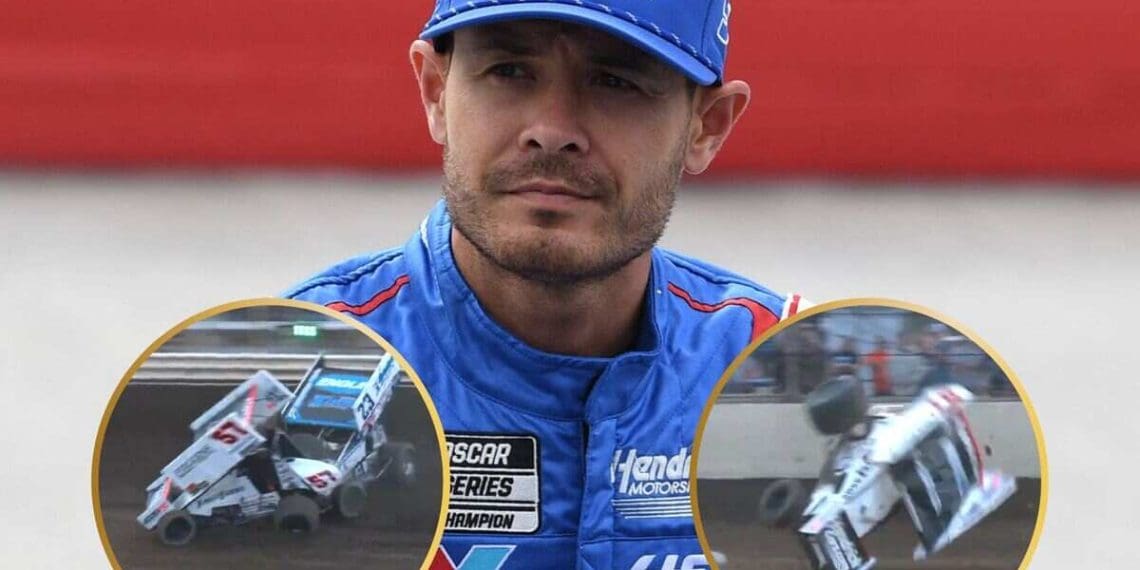 Vídeo: Kyle Larson sofre acidente e capota durante corrida de Sprint Car em Indiana.