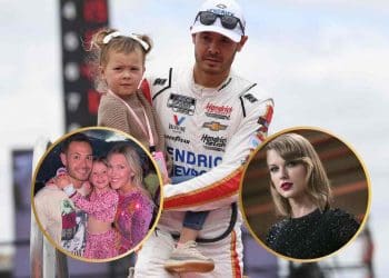 VÍDEO: Kyle Larson visto em concerto de Taylor Swift em Paris com sua esposa e filho.