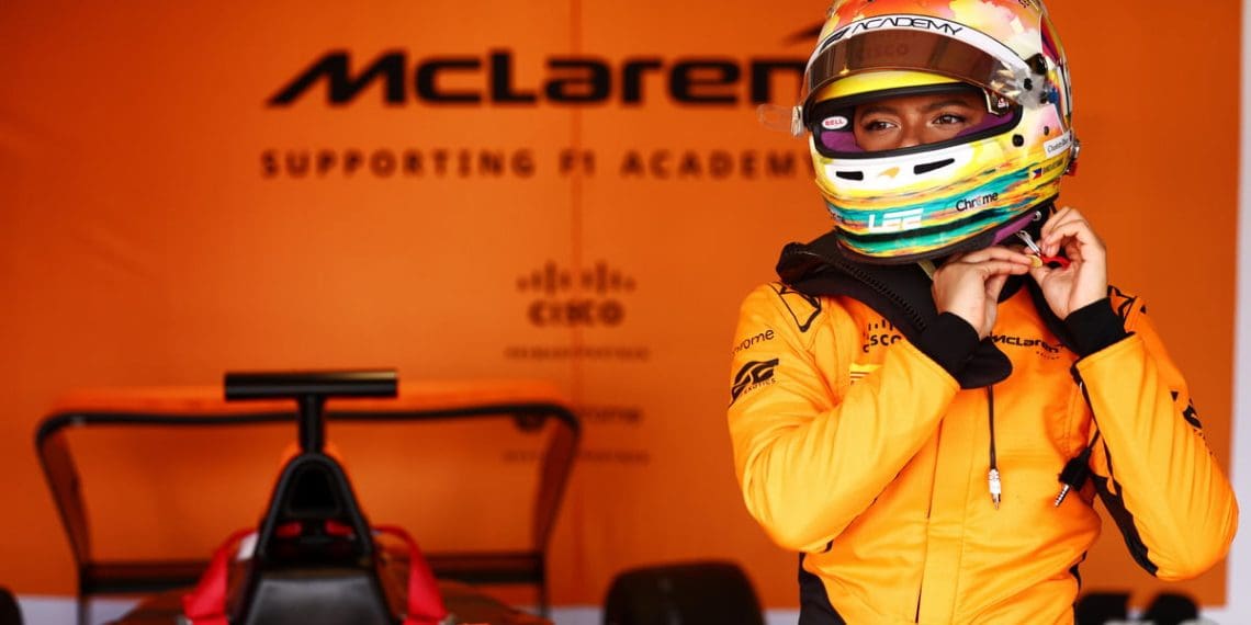 Bustamante emocionado com primeiro pódio de 2024 na F1A em Miami.