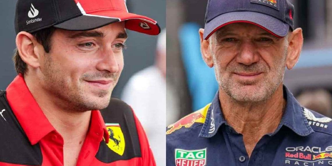Charles Leclerc animado com a possibilidade de Adrian Newey se juntar à Ferrari.