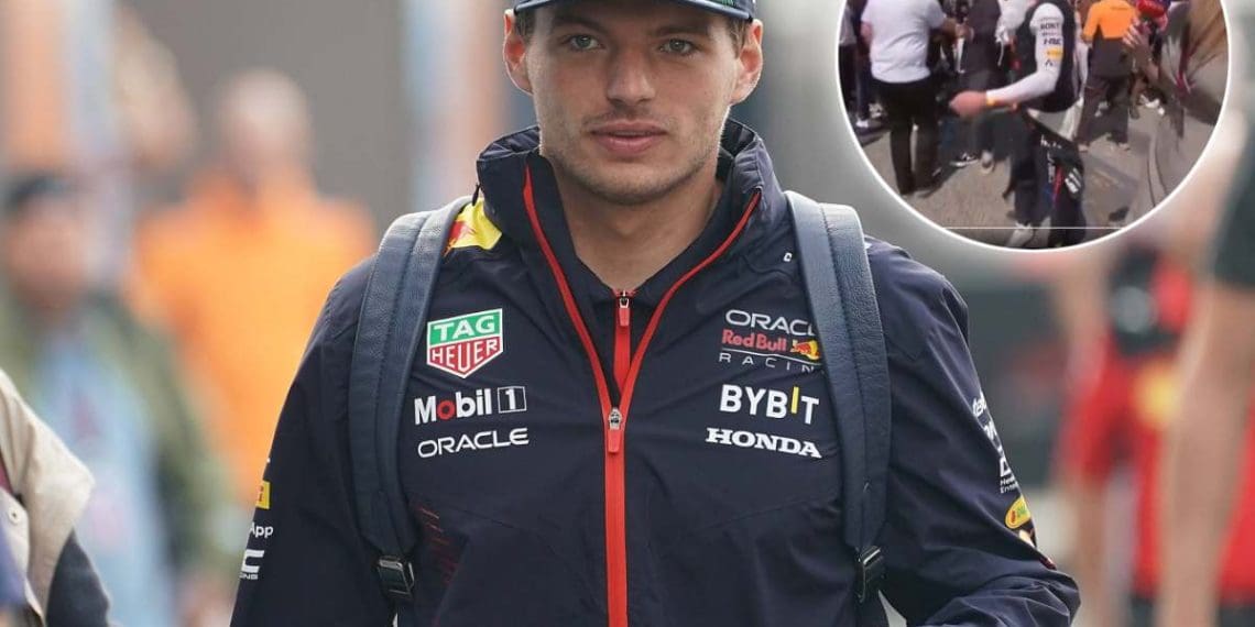 Vídeo: Repórter é puxado enquanto entrevistava Max Verstappen no Grande Prêmio da Emilia Romagna.