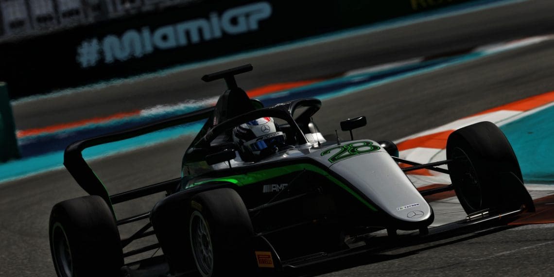 Pin teve dificuldades com a configuração na primeira corrida da F1 Academy Miami.