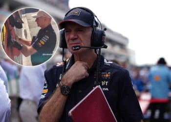 VÍDEO: Adrian Newey assina memorabilia da Ferrari em meio a especulações de mudança para Maranello.