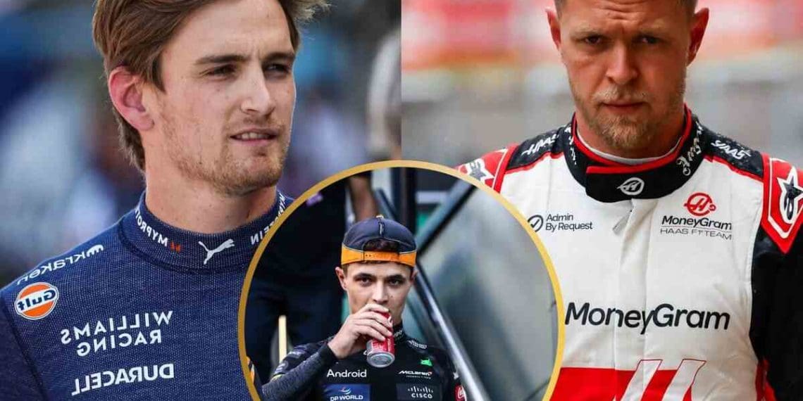 VÍDEO: Lando Norris assume a liderança após grande colisão envolvendo Logan Sargeant e Kevin Magnussen no Grande Prêmio de Miami.