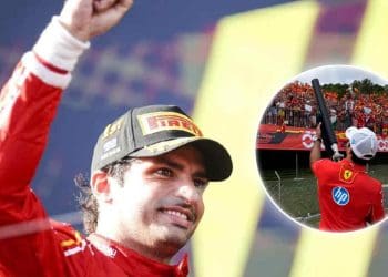 Vídeo: Carlos Sainz joga mercadorias da Ferrari na arquibancada em sua homenagem no Grande Prêmio local em Barcelona.