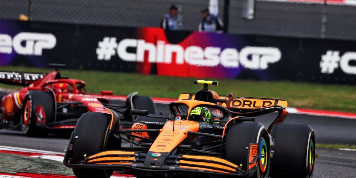 Lando Norris apostou na vitória da Ferrari sobre a McLaren no Grande Prêmio da China de F1.