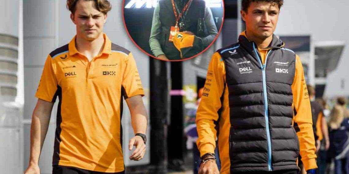 Lenda do Liverpool avaliada em $90 milhões vista na garagem da McLaren durante o treino do Grande Prêmio do Barein.