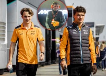 Lenda do Liverpool avaliada em $90 milhões vista na garagem da McLaren durante o treino do Grande Prêmio do Barein.