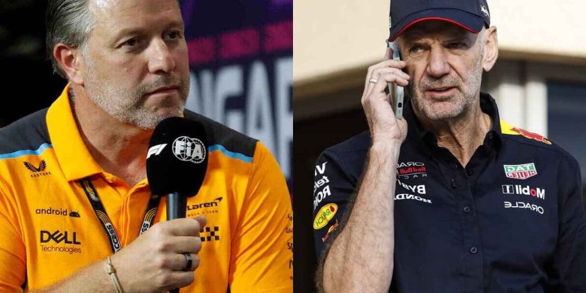 Zak Brown rejeita Adrian Newey para a McLaren após surpreendente saída da Red Bull.