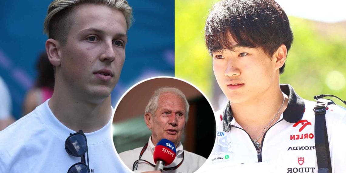 Helmut Marko confirma que Yuki Tsunoda permanecerá na Red Bull Racing para 2025, levanta preocupações sobre as perspectivas de Liam Lawson na Fórmula 1 com menção a uma disposição contratual específica.