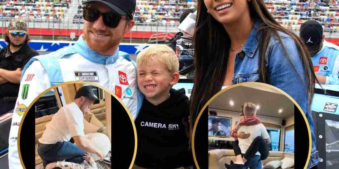 VÍDEO: Tyler Reddick se envolve em luta amigável com namorada Alexa e filho Beau.