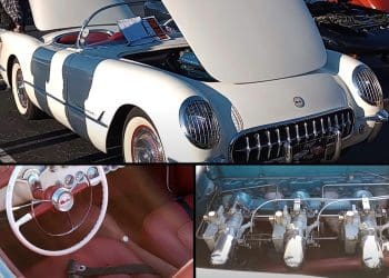 Polo White 1954 Chevrolet Corvette Flaunts Early Blue Flame and Powerglide Combo