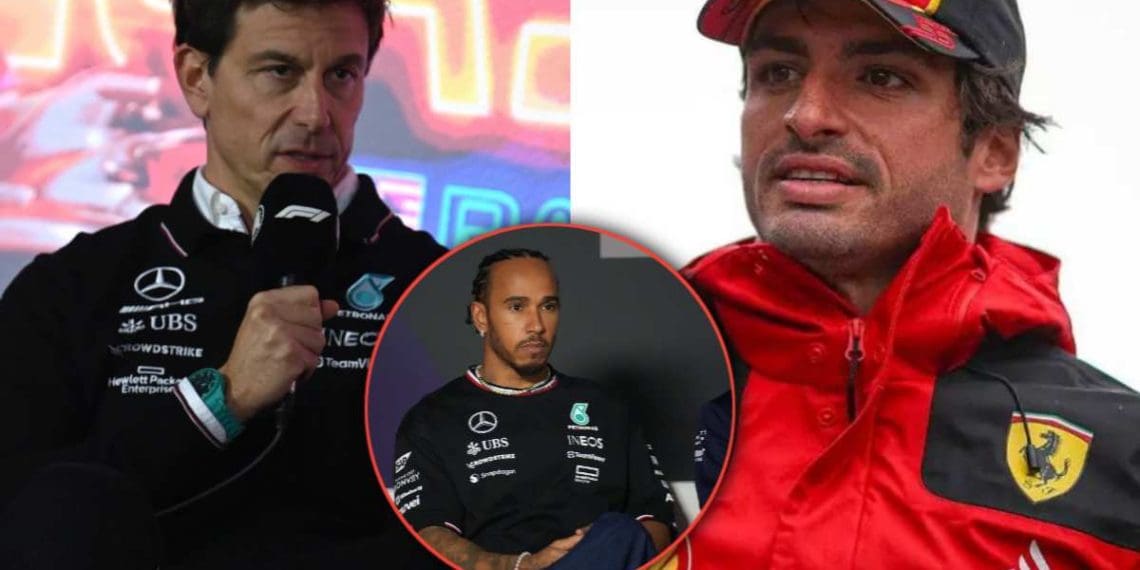 Toto Wolff revela que Carlos Sainz é um candidato potencial para substituir Lewis Hamilton, que está prestes a se juntar à Ferrari em 2025.