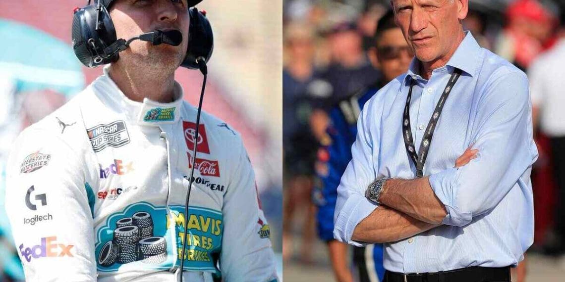 Denny Hamlin pede que NASCAR pare de rotular Talladega como a pista mais rápida do mundo após polêmica no GEICO 500.