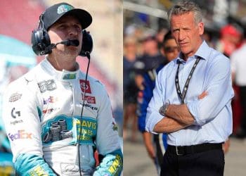 Denny Hamlin pede que NASCAR pare de rotular Talladega como a pista mais rápida do mundo após polêmica no GEICO 500.