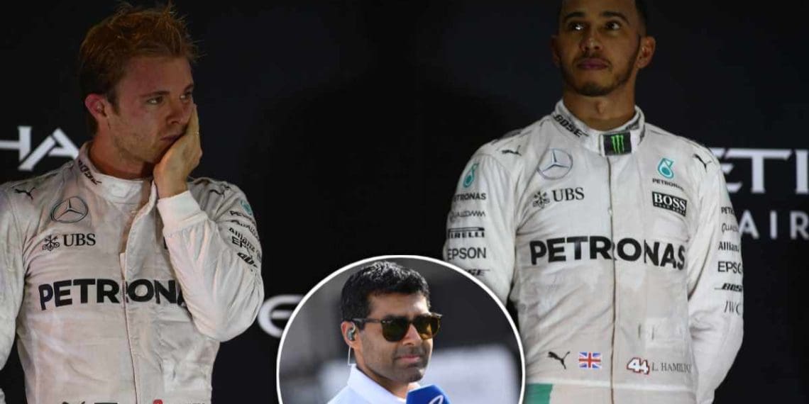 VÍDEO: Karun Chandok zomba de Nico Rosberg por sua competição com Lewis Hamilton na Mercedes em um show ao vivo da F1.