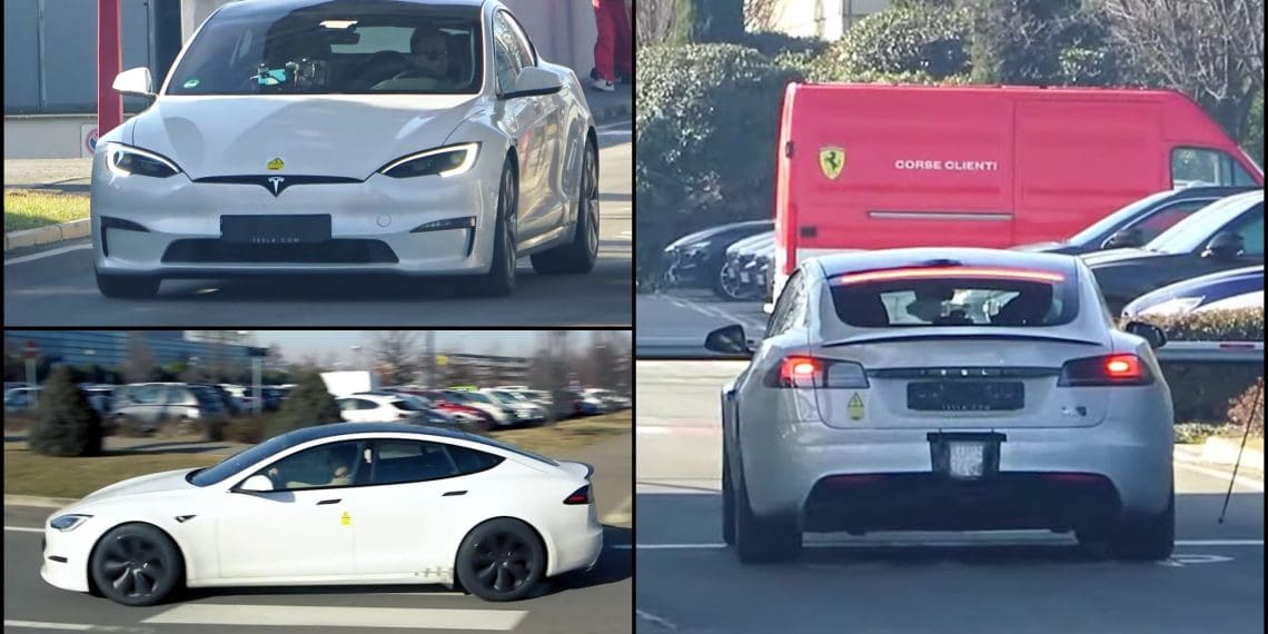 Ferrari Tests Tesla Model S Plaid in Maranello!