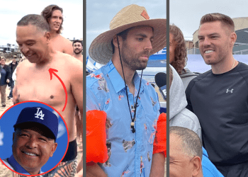 Dodgers Stars Brave Freezing Ocean Dive For Charity! (WATCH)