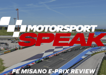 Revisão do E-Prix de Misano da Fórmula E em linguagem de automobilismo.