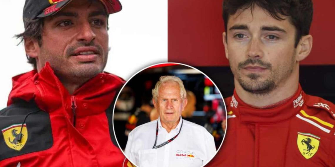 Helmut Marko diz que Carlos Sainz está superando Charles Leclerc em 2024.