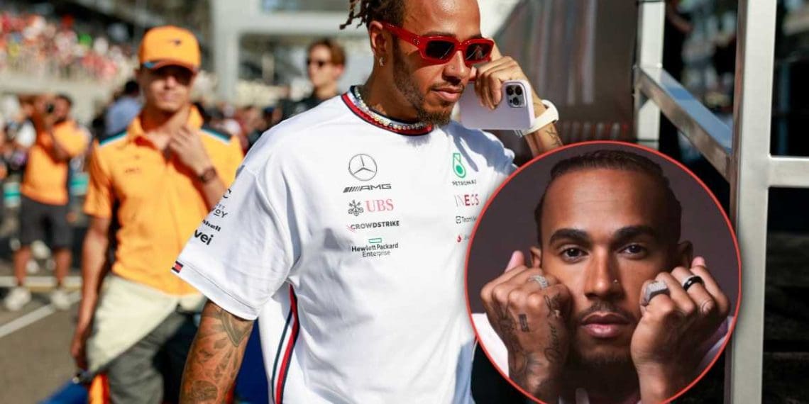 Fãs chocados com as joias de diamante de $285 milhões de Lewis Hamilton em nova foto no Instagram de 200BC.
