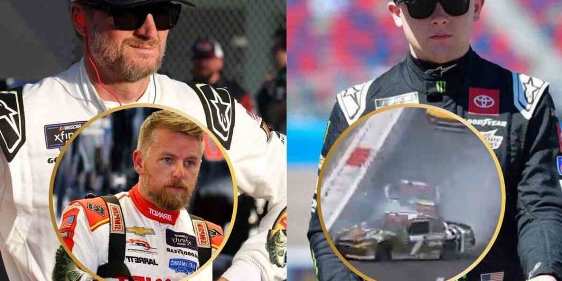 VÍDEO: Ty Gibbs bate no carro de Dale Earnhardt Jr. no Charlotte Motor Speedway.