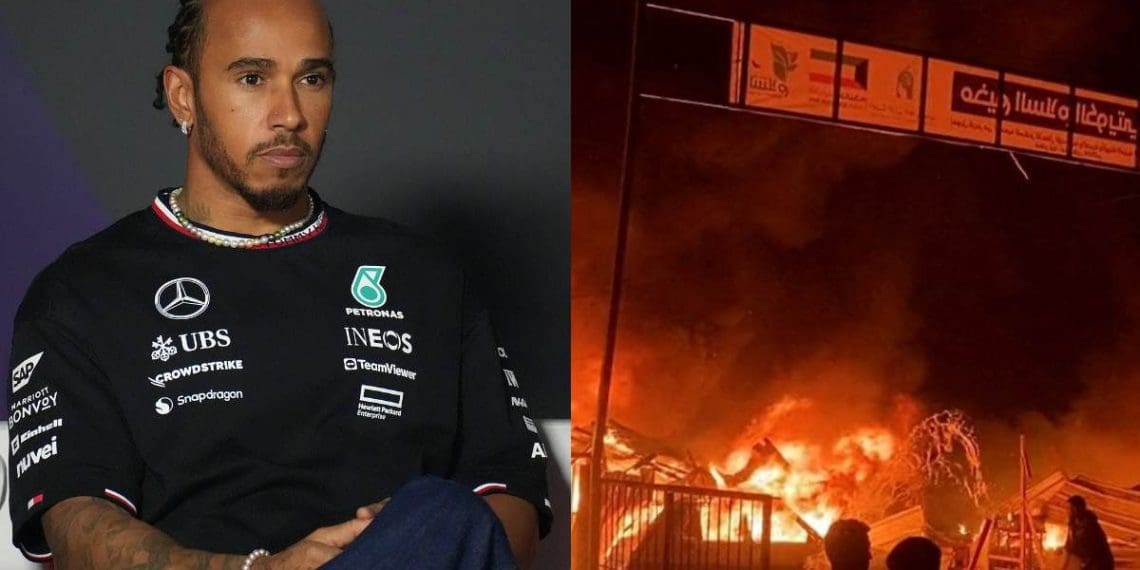 Lewis Hamilton expressa frustração por bombardeios de Israel em campos de refugiados palestinos em Rafah.