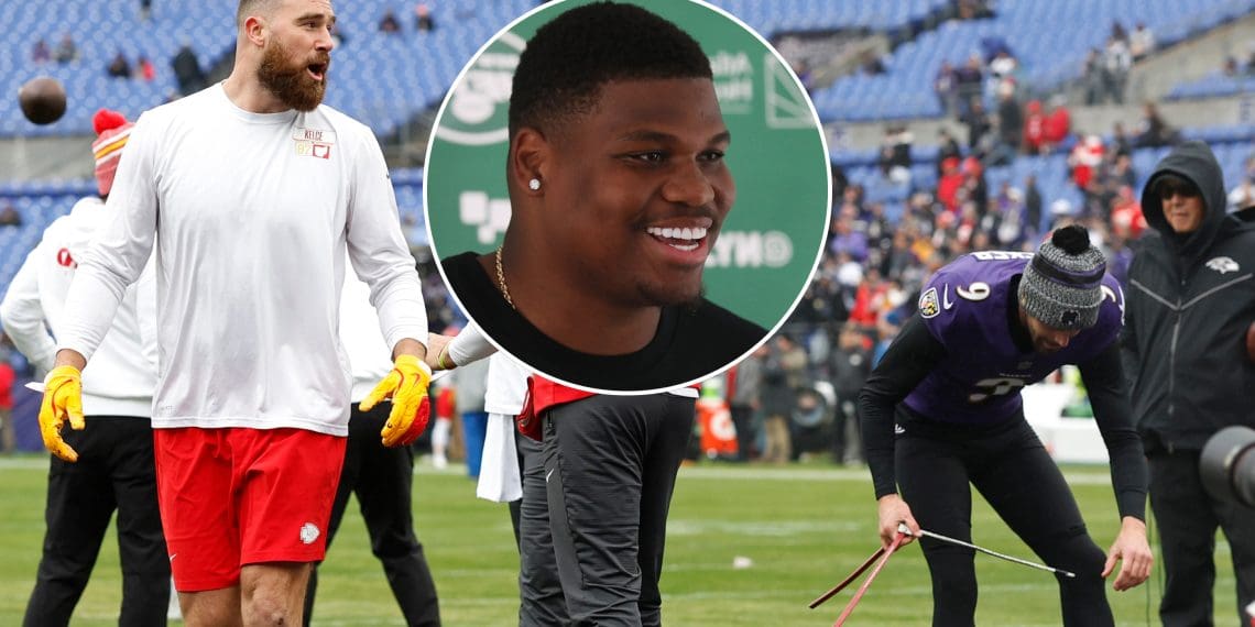 QUINNEN WILLIAMS TROLLS JUSTIN TUCKER AT PRO BOWL GAMES OVER TRAVIS KELCE BEEF.