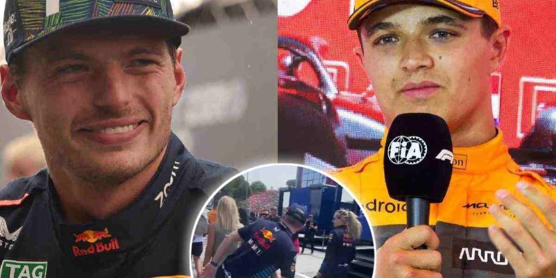 VÍDEO: Max Verstappen empurra Lando Norris de forma cômica antes do início do GP da Emilia Romagna.