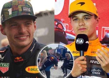 VÍDEO: Max Verstappen empurra Lando Norris de forma cômica antes do início do GP da Emilia Romagna.