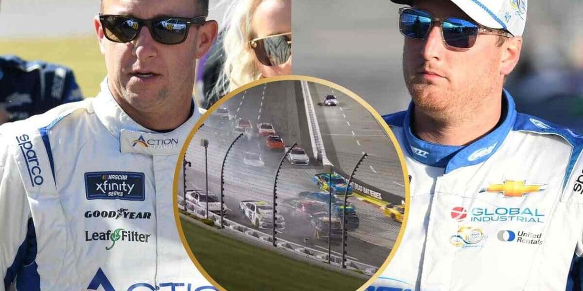 Vídeo: Austin Hill, A.J. Allmendinger e Corey Heim envolvidos em acidente com 14 veículos em Martinsville.