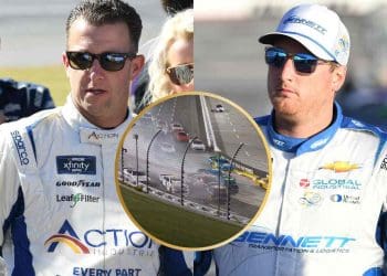 Vídeo: Austin Hill, A.J. Allmendinger e Corey Heim envolvidos em acidente com 14 veículos em Martinsville.