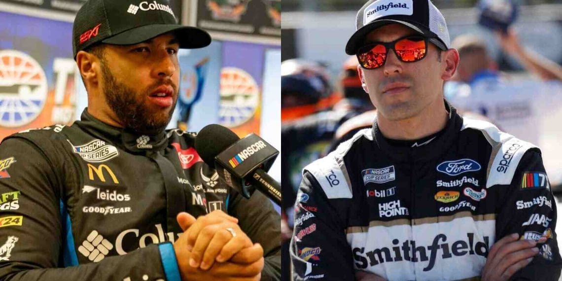 Bubba Wallace fala sobre rumores selvagens de JGR suspender Aric Almirola por altercação com ele.