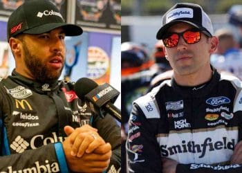 Bubba Wallace fala sobre rumores selvagens de JGR suspender Aric Almirola por altercação com ele.