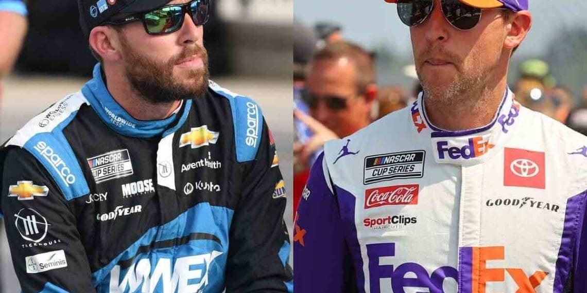 Denny Hamlin critica Ross Chastain por causar acidente envolvendo Chase Elliott em Atlanta.