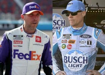 Denny Hamlin acredita que Kevin Harvick praticar no carro de Kyle Larson para a corrida All-Star é uma estratégia inteligente de relações públicas.