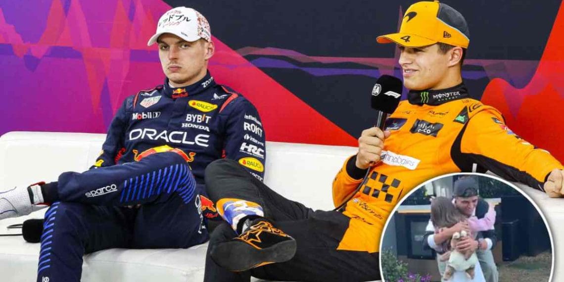 Vídeo: Lando Norris tem interação emocionante com filha da parceira de Max Verstappen Kelly Piquet.